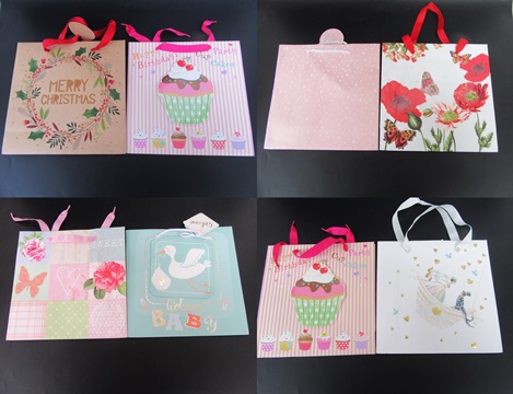 10Pcs HQ Paper Gift Bag Shopping Bag 22x22x8cm Assorted - Click Image to Close